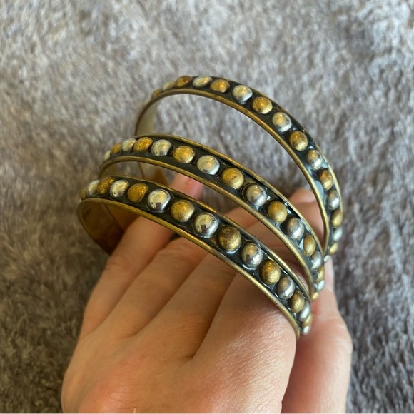 Vintage Mixed Metal Ball Bangle‎ Set - Picture 1 of 4